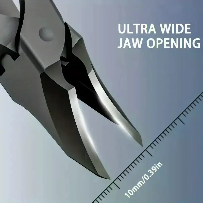 ステンレス鋼の角度付き爪切り、飛散防止、指の爪、足の爪カッター、キューティクルリムーバー、マニキュア、ペディキュアツール