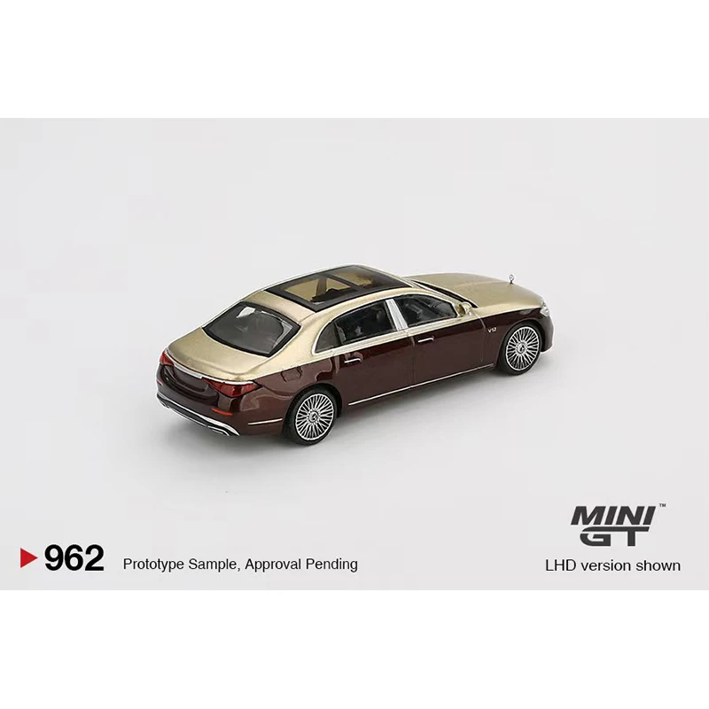 MINIGT 962 Dostępny 1:64 Mercedes Maybach S680 Złoto Ciemnoczerwony Metaliczny Model Odlewany Kolekcjonerski Zabawka