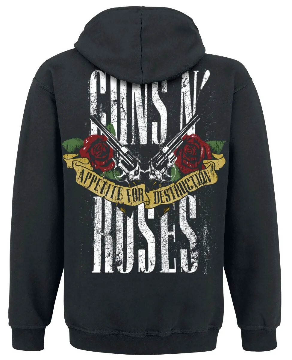 Guns N' Roses Appetite For Destruction Hoodie Pria Wanita Kaus Lengan Panjang Retro Rock Band Pullover Y2k Atasan Hoodie Pria