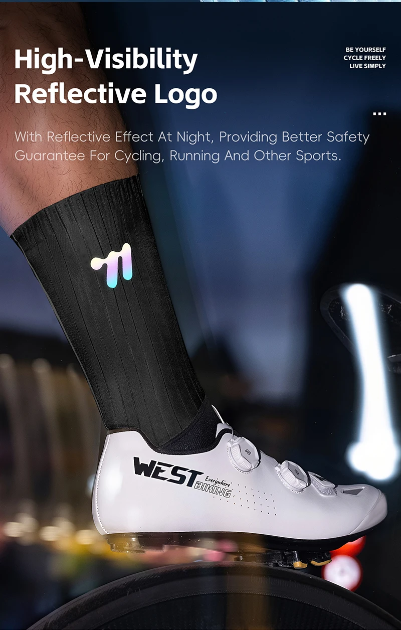 WEST RADFAHREN Sommer Aero Socken Whiteline Radfahren Socken Anti Slip Silikon Männer Fahrrad Sport Laufen Fahrrad Socken Calcetines Ciclismo – Detail 8