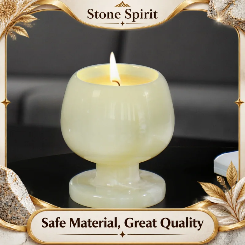 Round Natural Marble Candle Holder, Home Decoration, Aromatherapy Cup, Essential Oil Burner, Wedding Decoration Candle Holder