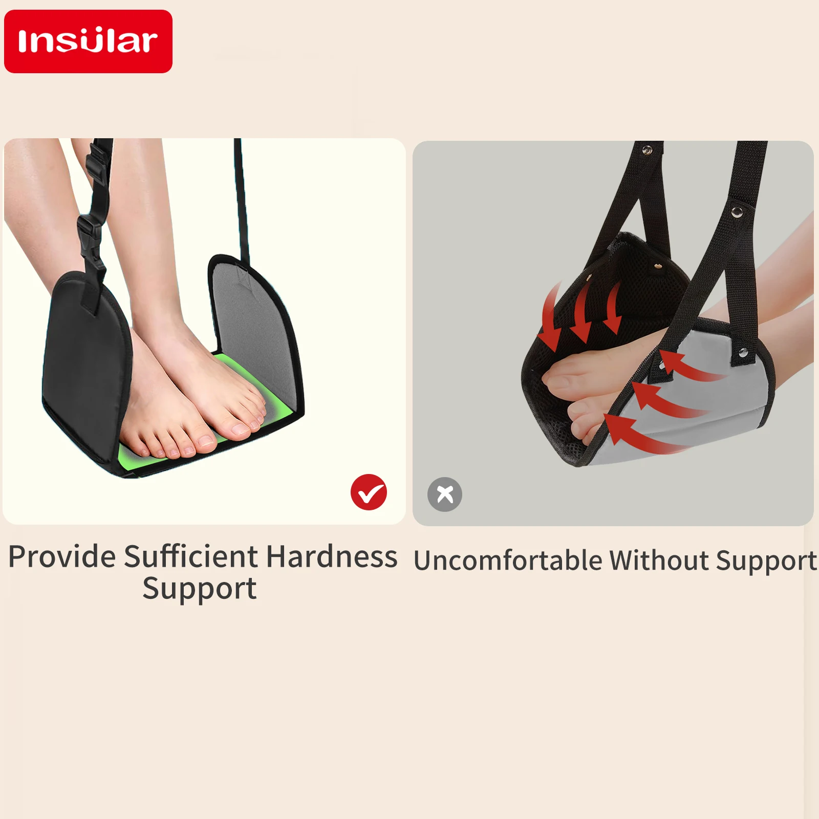 Детский дорожный гамак для ног, подвесная подушка для ног для отдыха, удобная для поезда в самолете-детский инструмент для поддержки ног