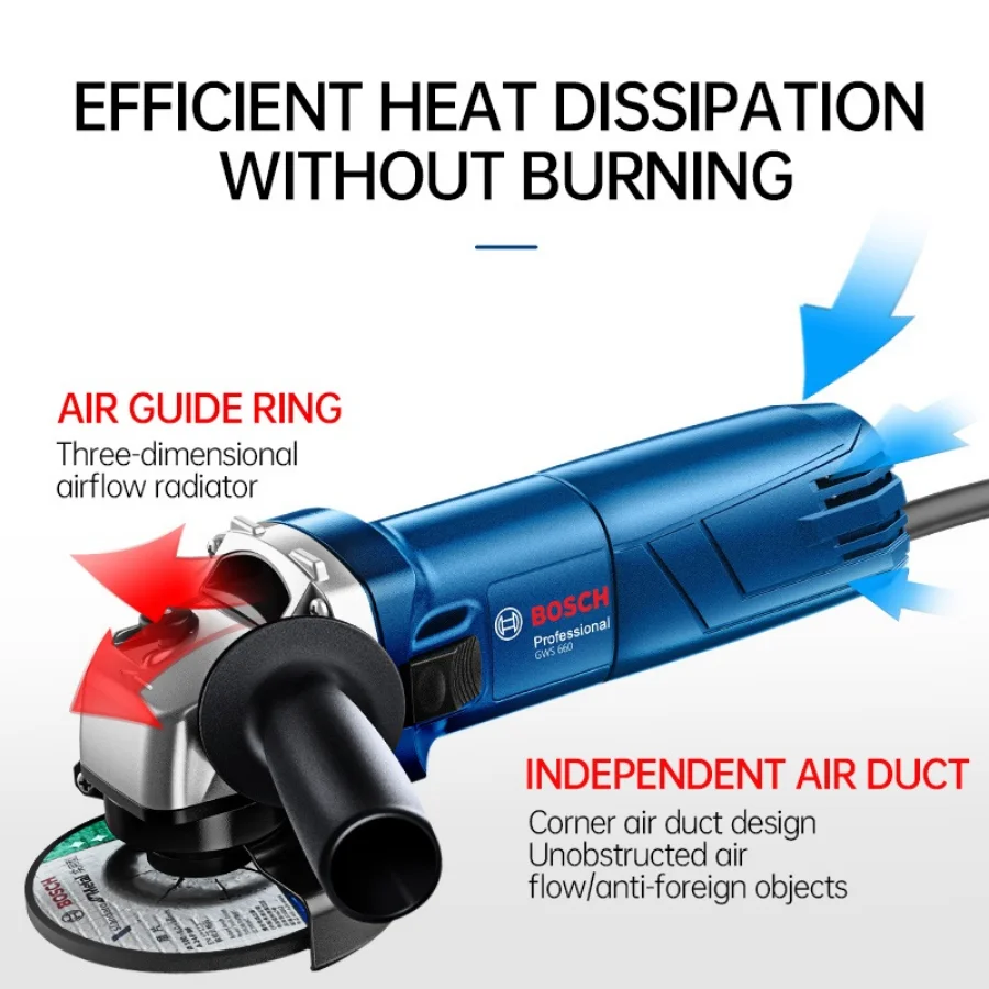 Bosch GWS660 Grinder Hand Grinder Cutting Machine Multifunctional Grinding Wheel Metal Polishing Cutting Grinding Power Tools