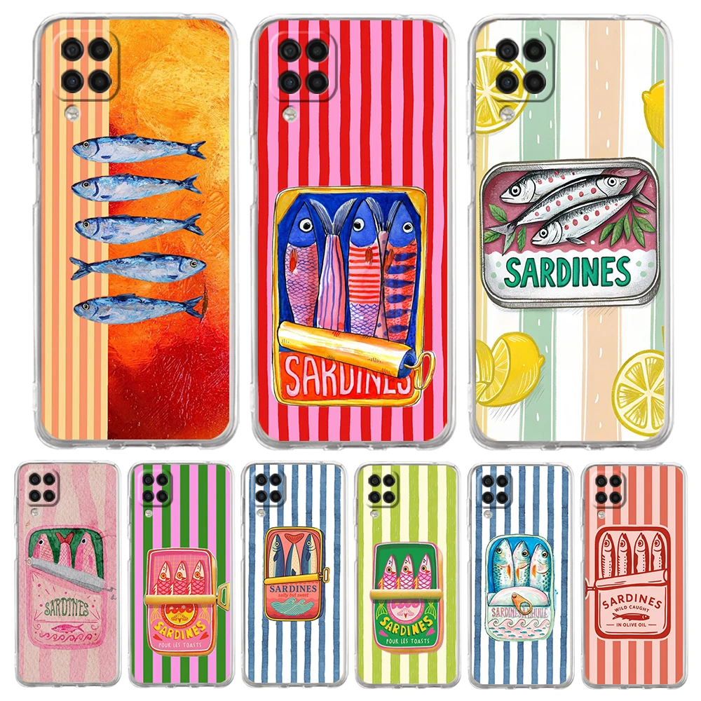 Funny Fish Sardines Fashion Phone Case for Samsung A17 A13 A15 A25 A35 A37 A57 A51 A55 A71 A41 A23 A53 A73 5G A05s A07 4G Cover