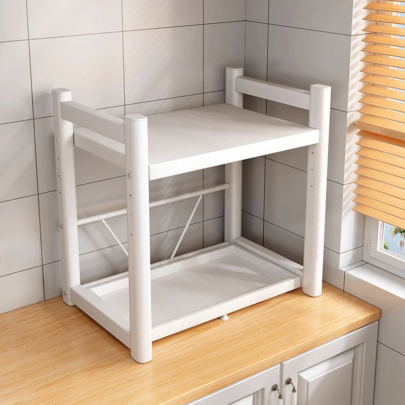 

Kitchen Microwave Stand 2-Tier Pull-Out Countertop Organizer for Oven & Rice Cooker Space Saving Appliance Storage Shelf