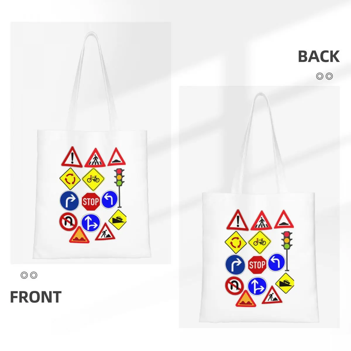 Traffic Signs 1 Shopping Bags Ladies Canvas The Tote Bag Reusable Ladies Shoulder Tote Travel Handbag