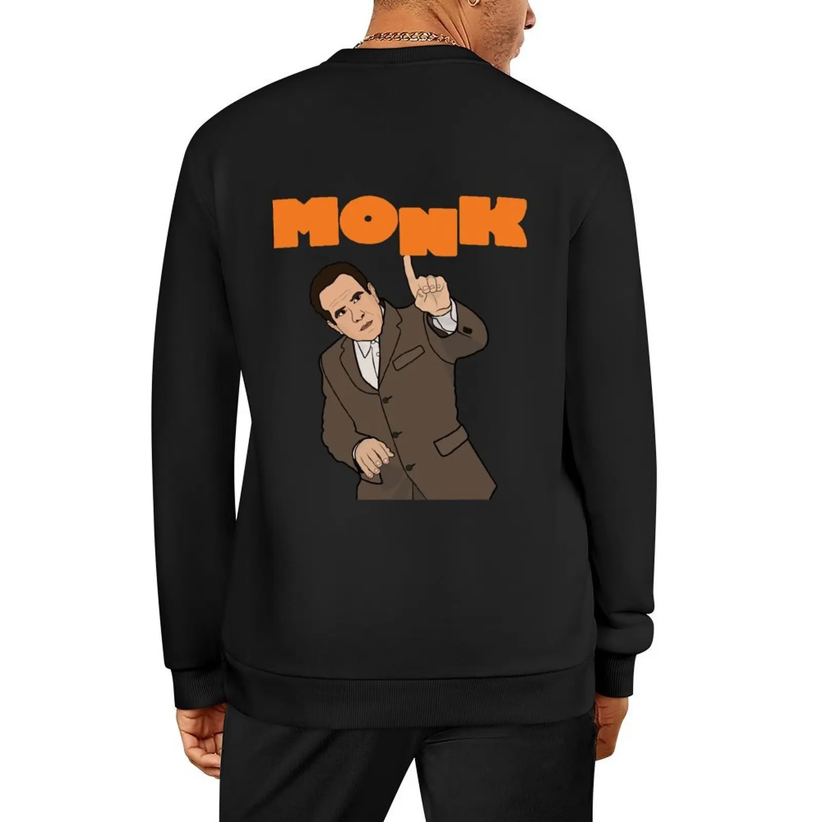 

Mr. Monk and the Uneven Letter Classic Pullover tracksuit men's clothes men's winter sweater oversize sweatshirt