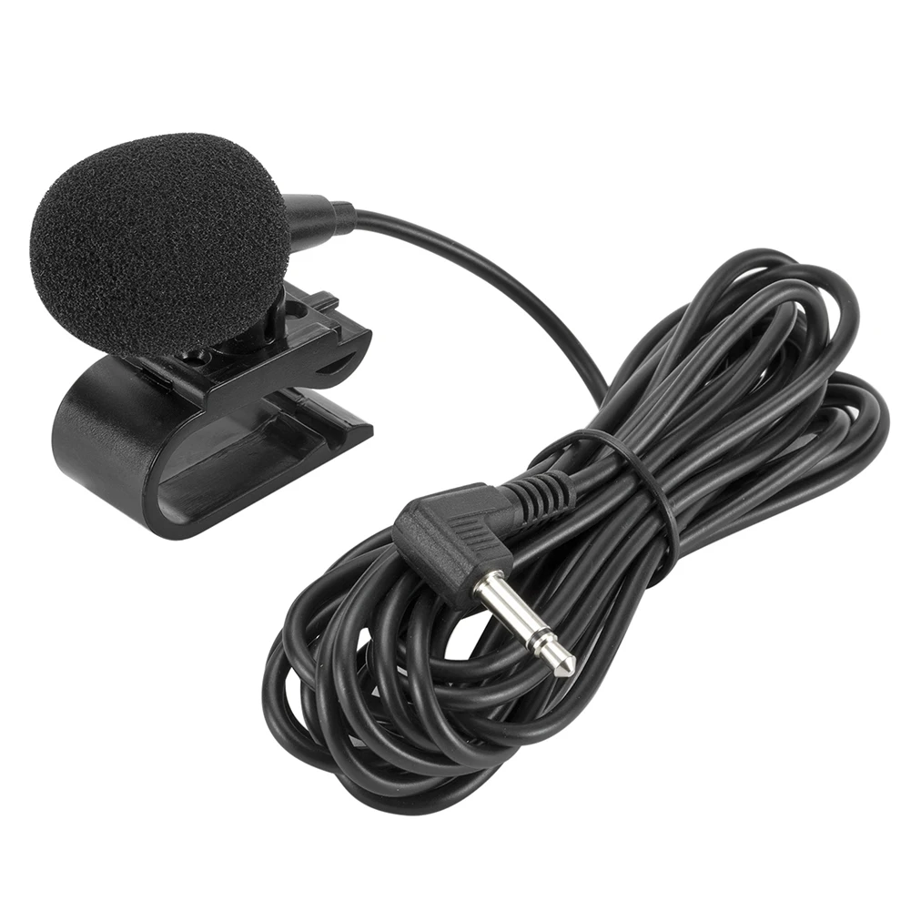 Car Audio Microphone 3.5mm Clip Jack Plug Mic Stereo Mini Wired External Microphone for Auto DVD Radio with 3m Long Line