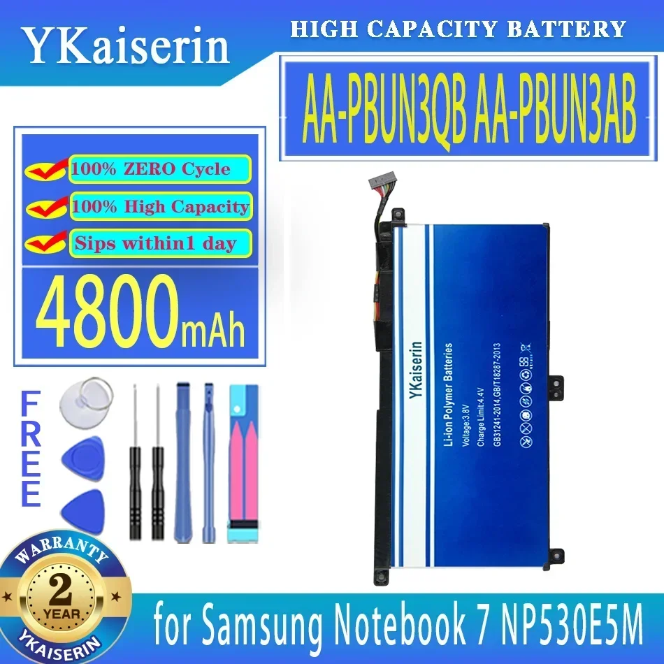 YKaiserin Battery AA-PBUN3QB AA-PBUN3AB 4800mAh for Samsung Notebook 7 Notebook7 NP530E5M NP800G5M NP740U5L Bateria