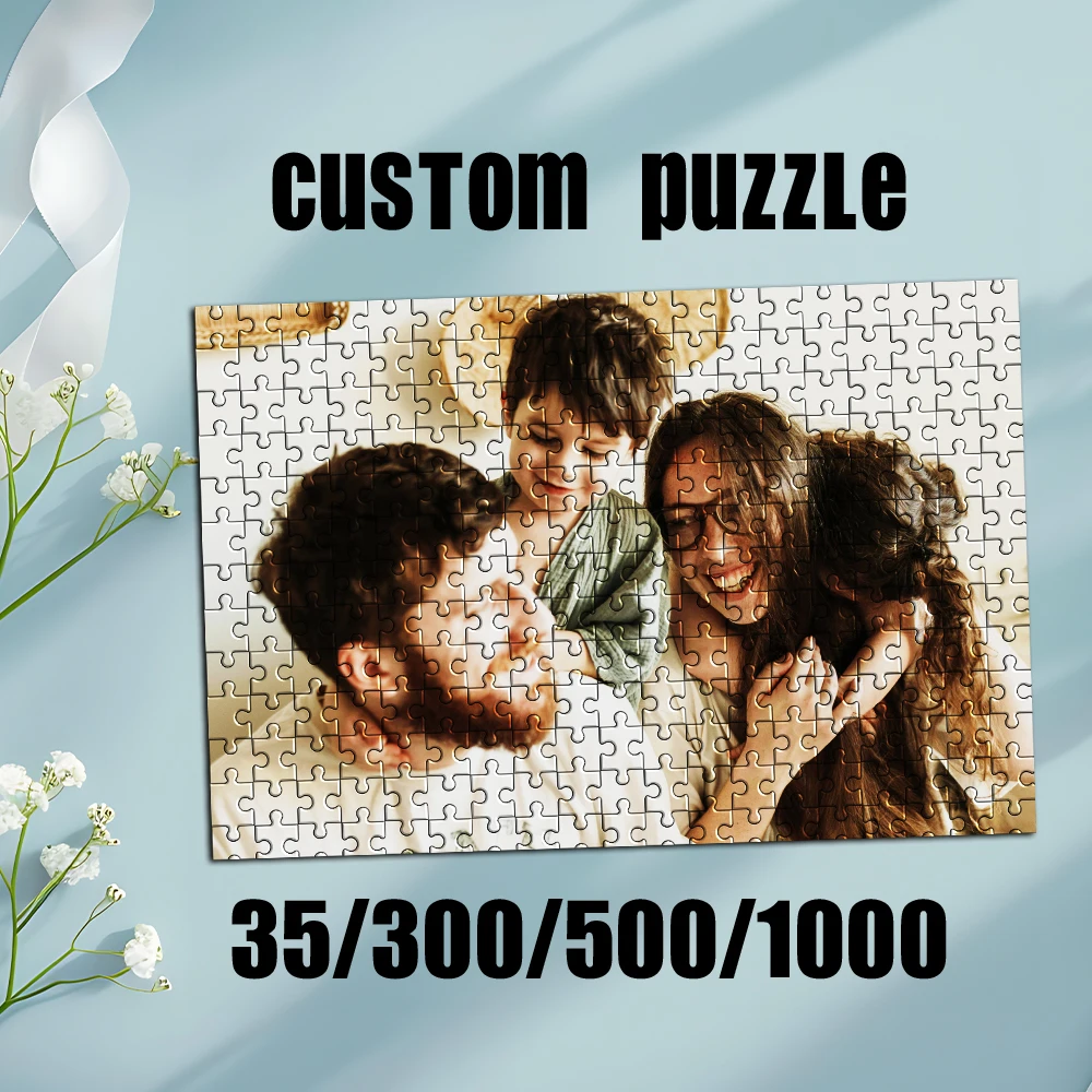 35/300/500pcs  family Customized Picture Custom DIY Personalised Photo Puzzles Customizable Poster For Children Toy Children Gi