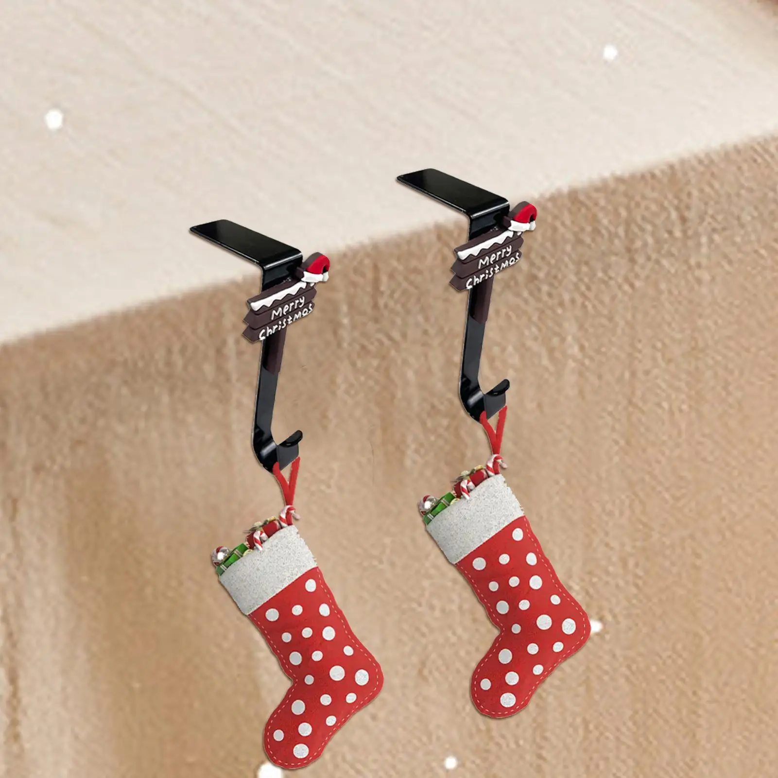 Mantle Stocking Holders No Drilling Hooks Christmas Garland Hooks For Wreaths LED Light Strings Small Lanterns Homeowners