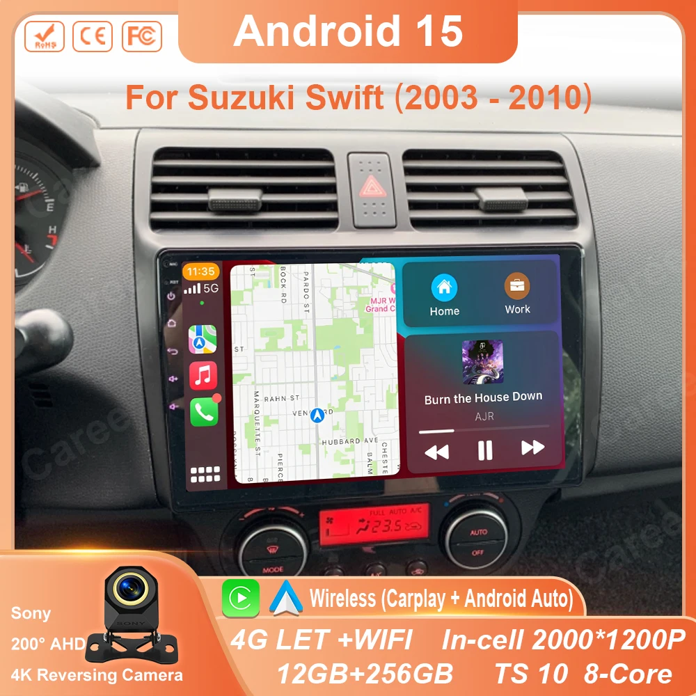 

Android 14 Car Radio For Suzuki Swift 2003 - 2006 2007 2008 2009 2010 Multimedia Player Stereo Carplay AUTO Head Unit WIFI 4G BT