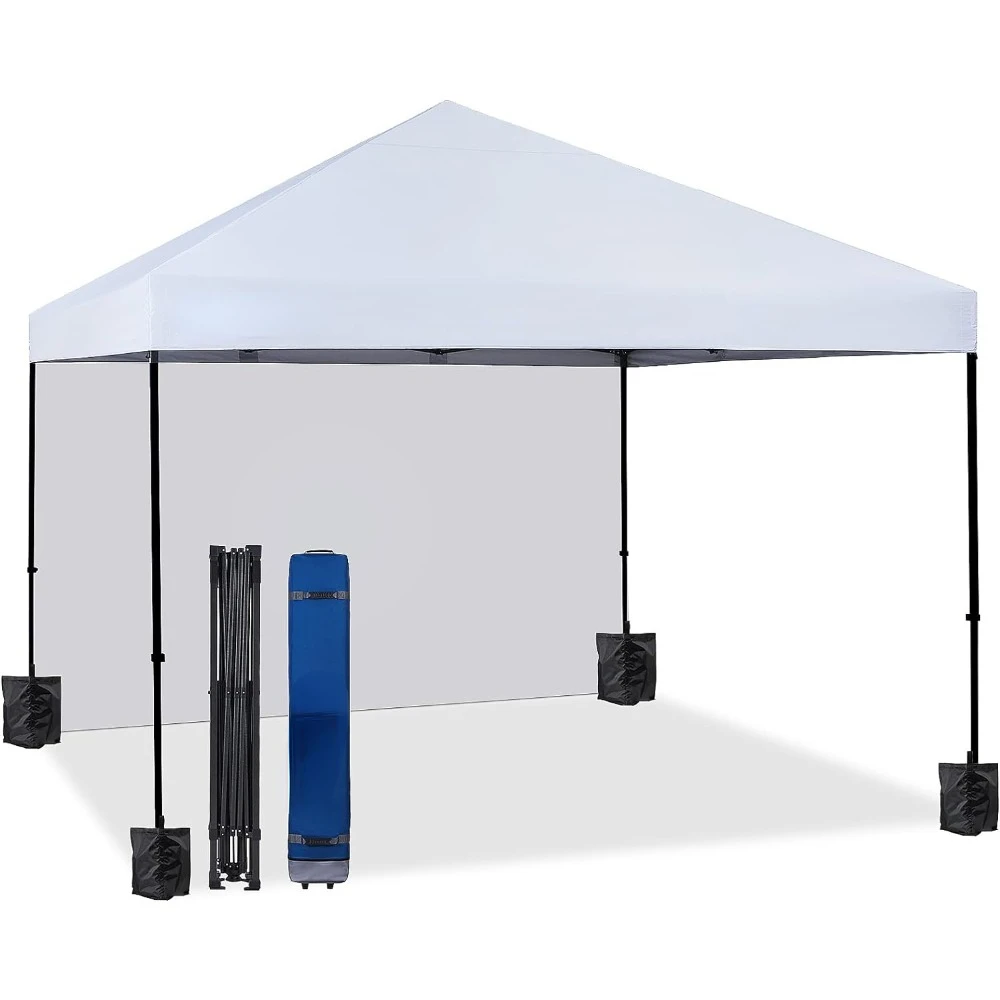 

12 'x 12' запатентованный набор EZ, мгновенный наружный навес с боковой стенкой, бонусом, 4 весных мешка для песка, 8 стоек и 4 каната,