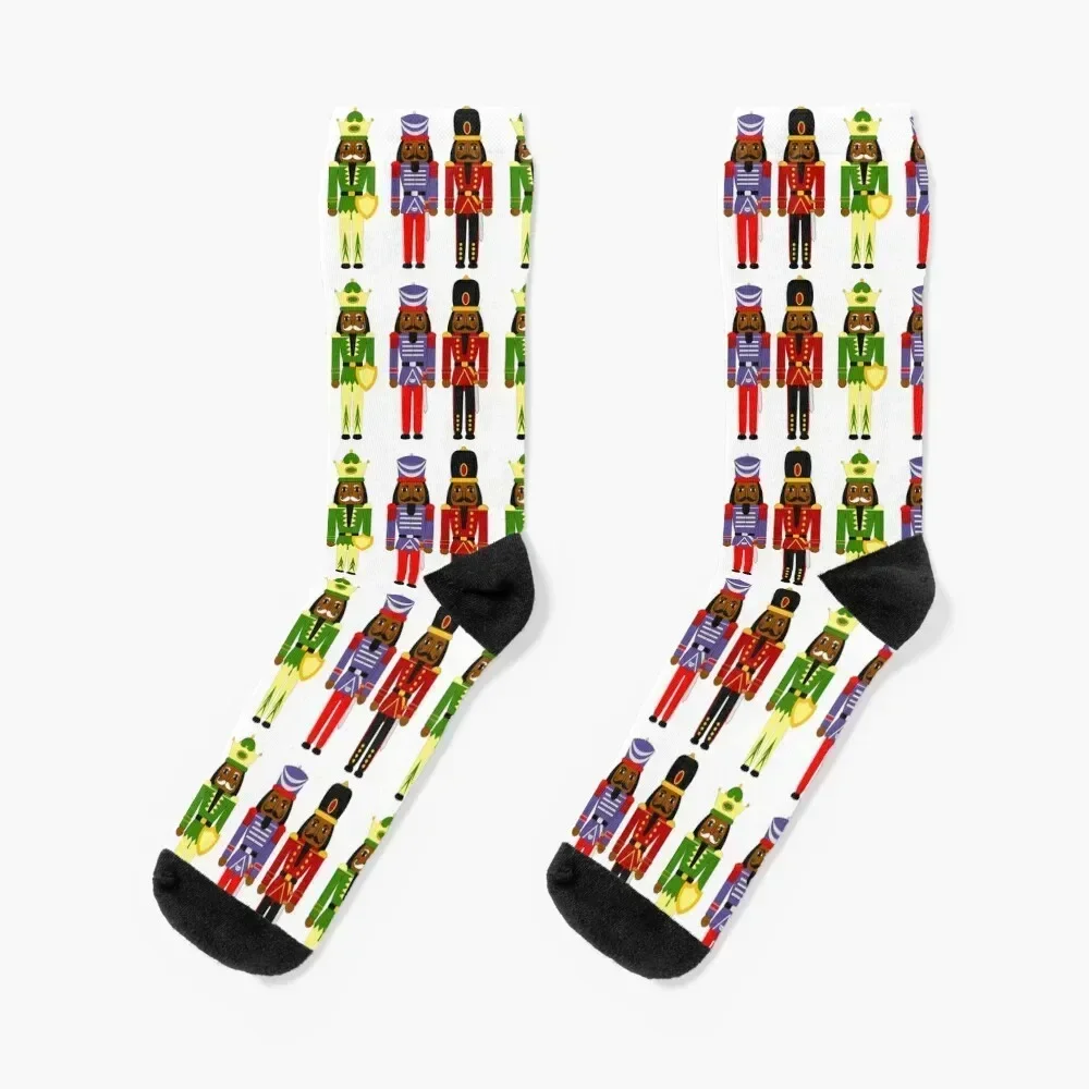 

Black Nutcracker Men Christmas Print Socks hockey winter thermal designer Socks Men's Women's