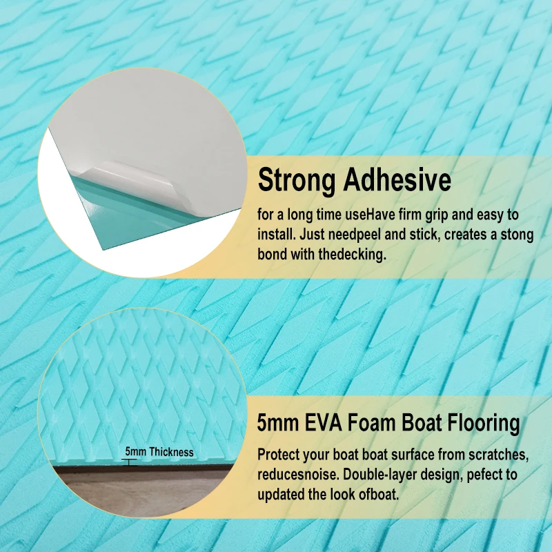 800x550 مللي متر إيفا رغوة قارب سطح السفينة الطابق المضادة للانزلاق حصيرة الجر حصيرة كاياك المياه موتور قارب RV ذاتية اللصق حصيرة