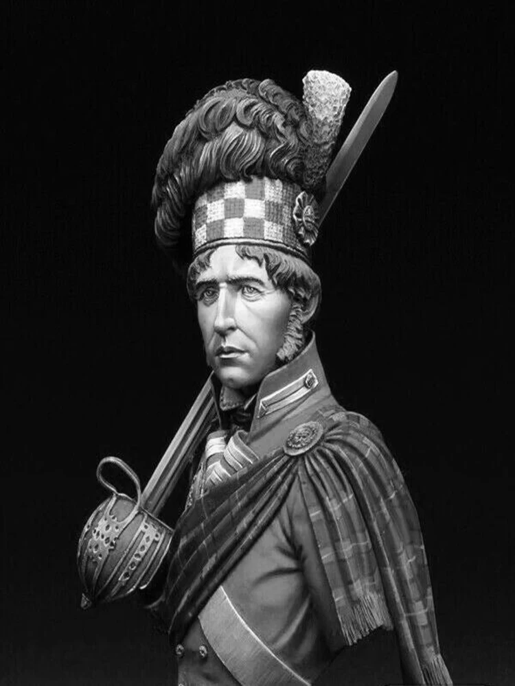 Busto de hombre de The Highlanders Waterloo, figura de resina en miniatura gk sin montar, sin pintar, 1/10