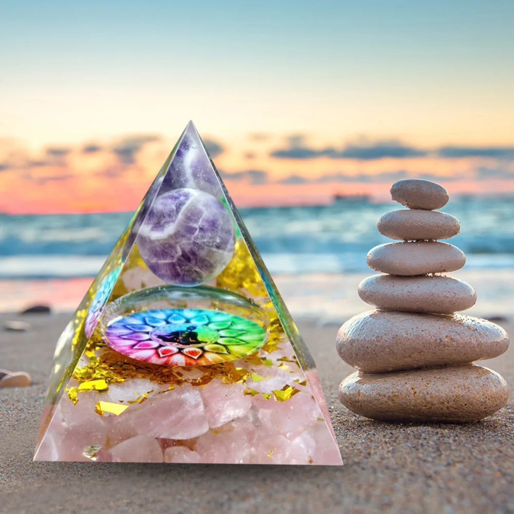 5 CM Crystal Pyramid Crystal Pyramid Figure Feng Shui Crafts Pyramid Desk Ornament Healing Crystal Pyramid for Home Office
