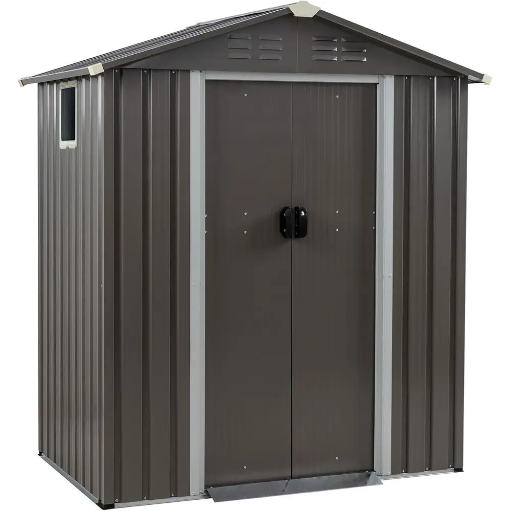 

5x3 Outdoor Metal Storage Shed with Window, Lockable Doors, Weather-Resistant for Patio, Lawn
