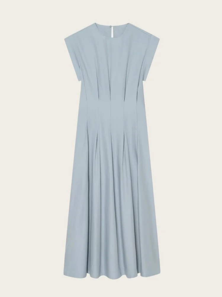 Damen Plissiertes Popeline-Kleid 2026 Neu mit Hoher Taille Sommer Lässige Mode Locker Bequem Vielseitig in Verschiedenen Farben Damenkleid – Detail 2