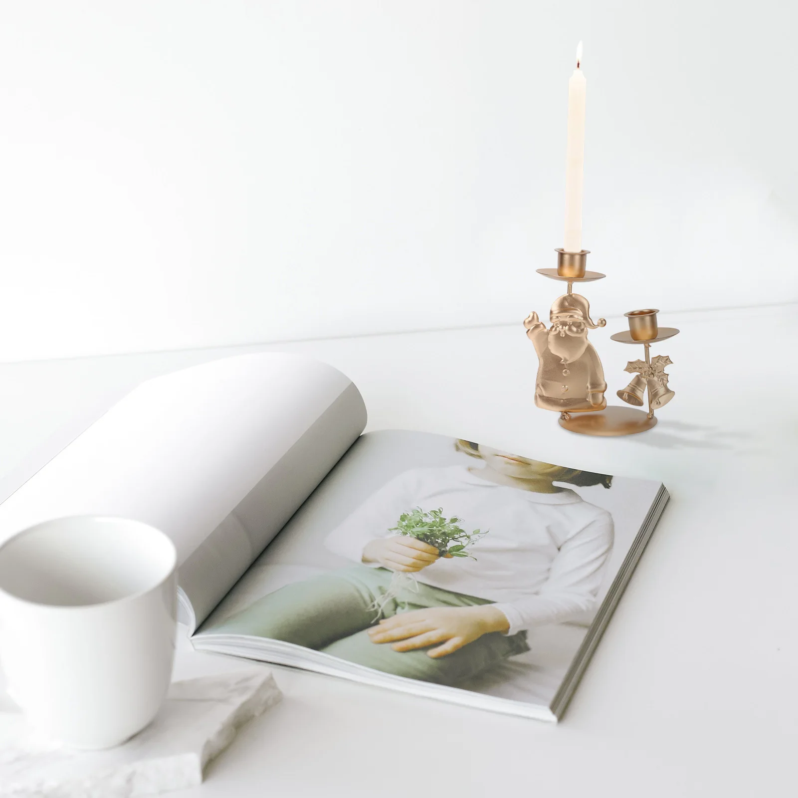 

2Pcs Creative Stand Metal Christmas Adornment Lightweight Compact Finely Processed Home Decoration