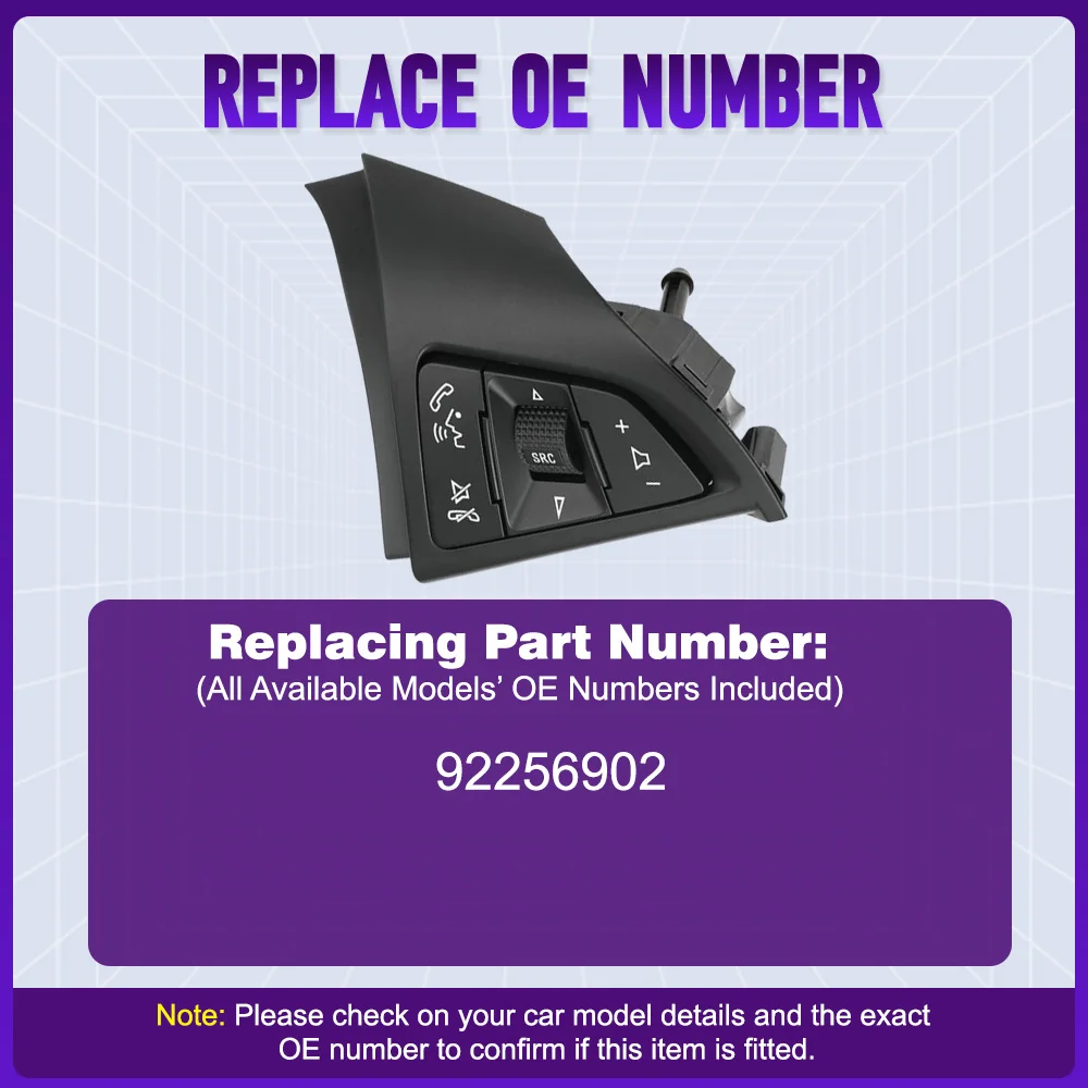 Imagen 6: 92256902 Botón de Control de Crucero en el Volante para Holden VF Commodore 2014 2015 2016 2017