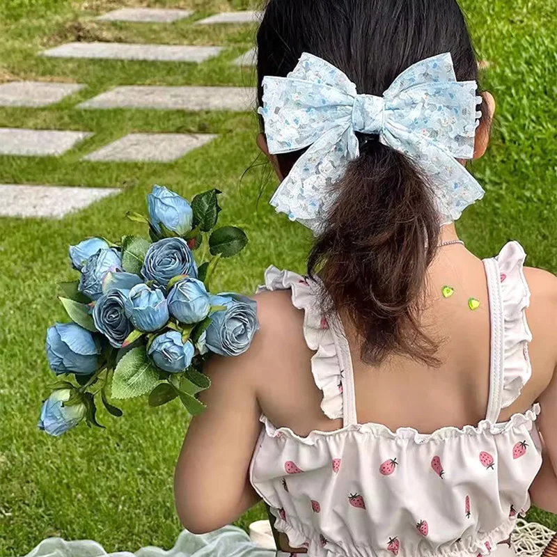 

Милые большие заколки-бантики для волос для девочек, корейские заколки-принцессы, новые цветочные заколки-бантики, детские аксессуары для волос, реквизит для фотосессий
