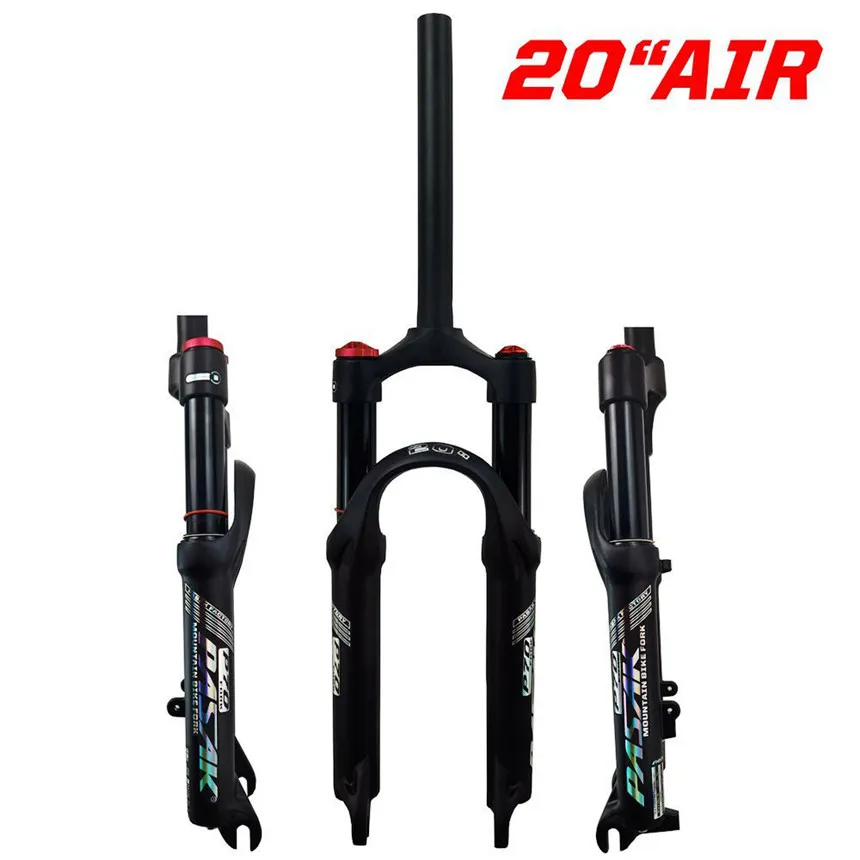 Bicycle Front Fork 20 24 Inch Mountain Air Fork Aluminum Alloy Disc Brake 100MM Quick Release Shoulder Wire Lock Shock Absorber