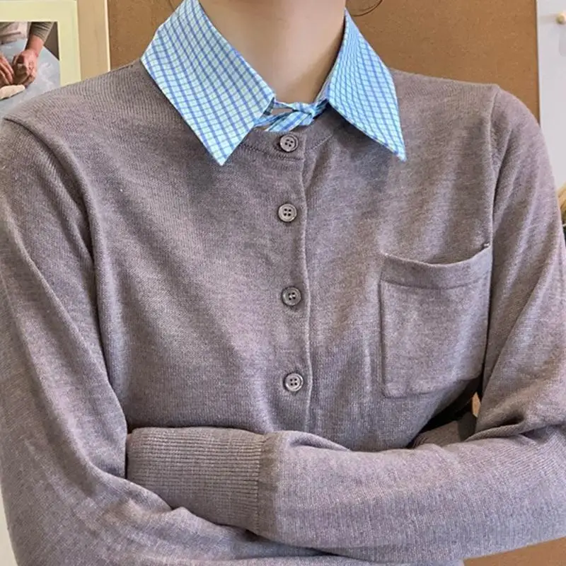 72XE Insert Casual Shawl Collar Elegant Sweet False Collar Half Shirt for Lady Delicate Pointed Collar Casual Insert