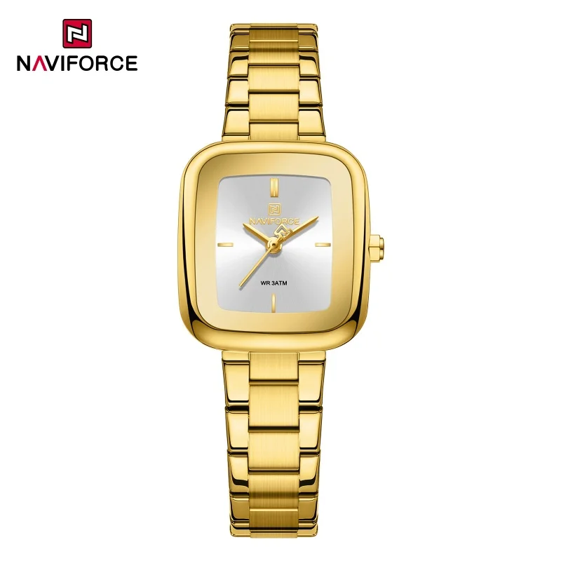 

New NAVIFORCE Woman‘s Quartz Watch 3ATM Waterproof High Quality Ladies' Watches Stainless Steel Watchband Retro Fashion Watches