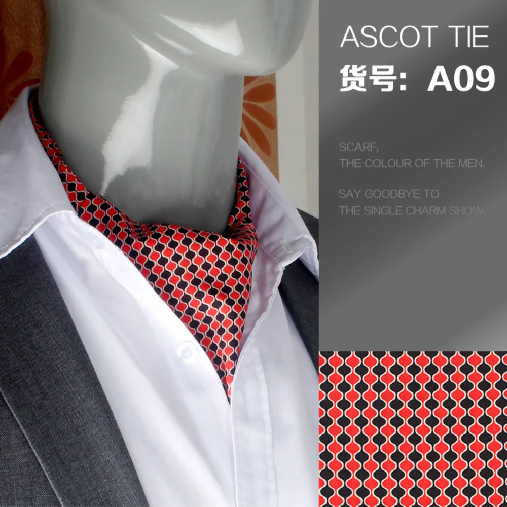 Casual Polka Dot Ascot Ties For Men Formal Dress Business Scrunch Self Neckties Gentleman Polyester Soft Neck Tie Vintage Cravat