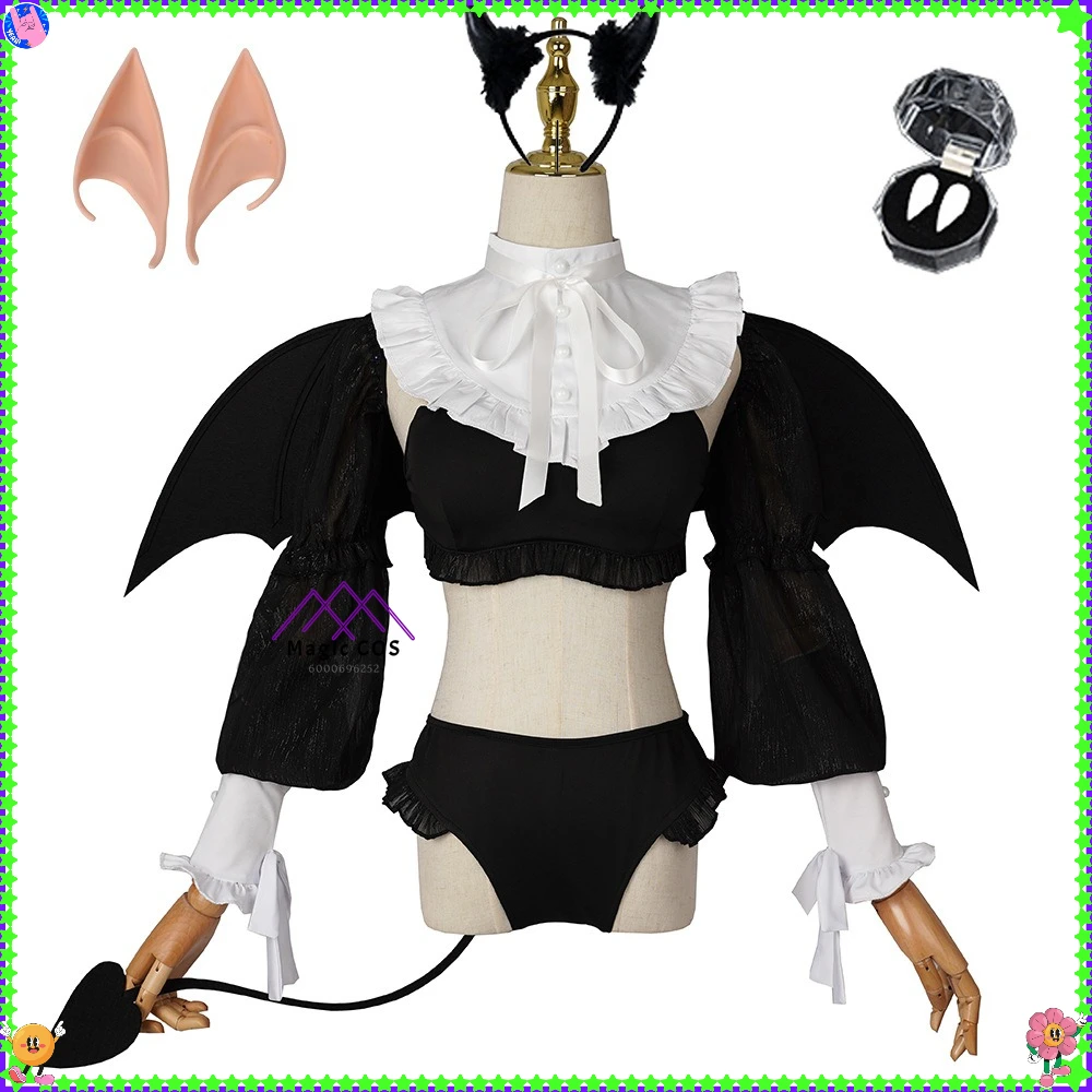 

Fashion My Dress-Up Darling Cosplay Costume Anime Liz The Succubus Wings Ears False Teeth Role Playing Clothes Women Comic Con