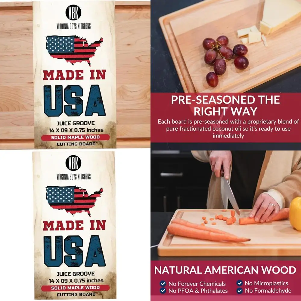 

Solid Maple Butcher Block - American-Made Wood Cutting Board
