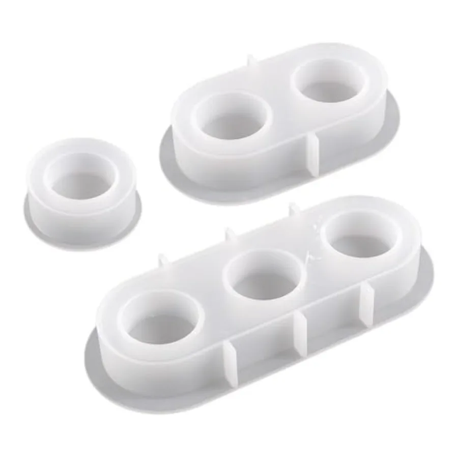 3 Pcs Round Candle Holder Molds, Tealight Candle Holder Silicone Molds Flower Pot Jewelry Trinket Container Silicone Mold for D