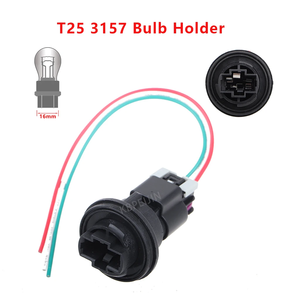 

For Jeep Compass Patriot 2007-2017 Car Light Socket Connector T25 3157 Bulb Lamp Holder Accessories 1PC