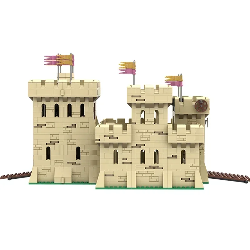 Moc Mattoni da costruzione Modello militare Moderno 375 Castello giallo Tecnologia Blocchi modulari Regali Giocattoli di Natale Set fai da te Assemblaggio