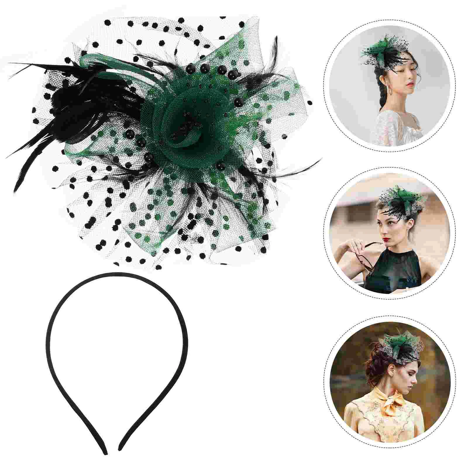 

Party Hat Bride Tiara Fascinator Headband Headpiece Nylon Wedding Banquet Headdress Women Women's Hats & Caps