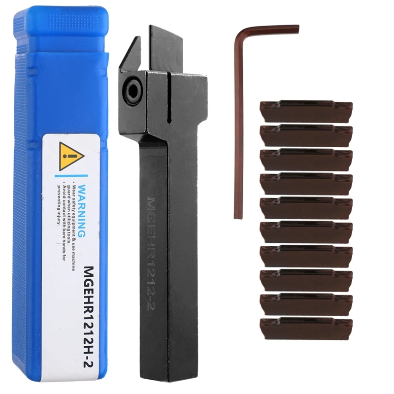 

MGEHR1212-2 12X100mm External Grooving Tool Holder Carbide Inserts Lathe Turning Parting Tool With 10PCS MGMN200 Blade