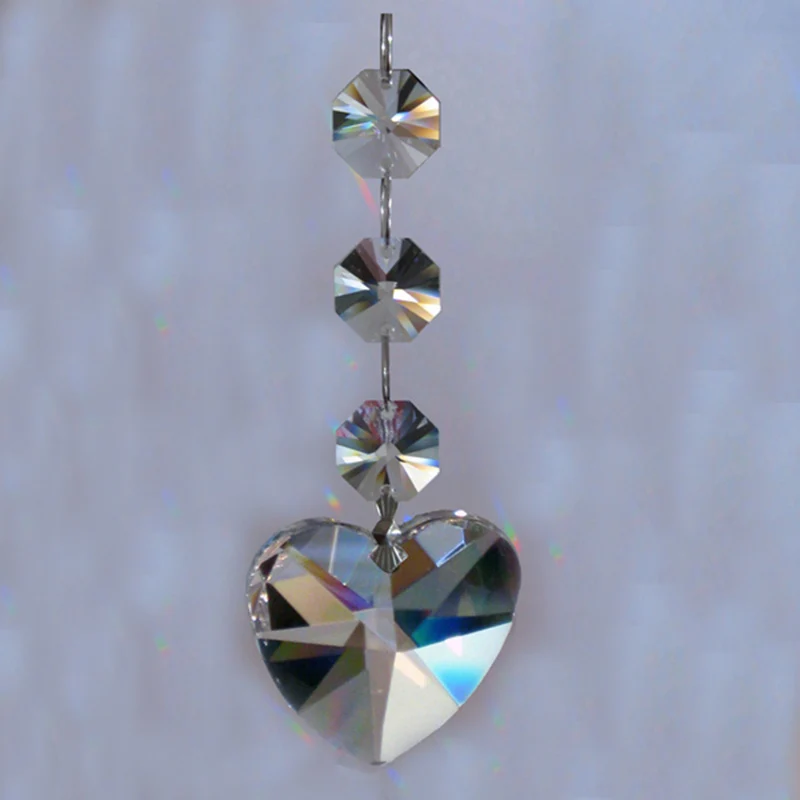 25pcs Crystal Chandelier Parts Crystal Glass Lamp Prisms K9 Glass Suncatcher Prism Hanging Drop Pendants DIY Pendant