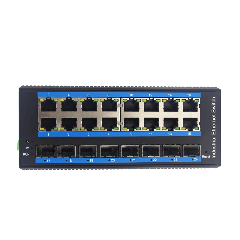 JT-COM 20/24 Port L2 Industrial Ethernet POE Switch, Gigabit Industrial POE Switch, Supports VLAN/QOS/LACP