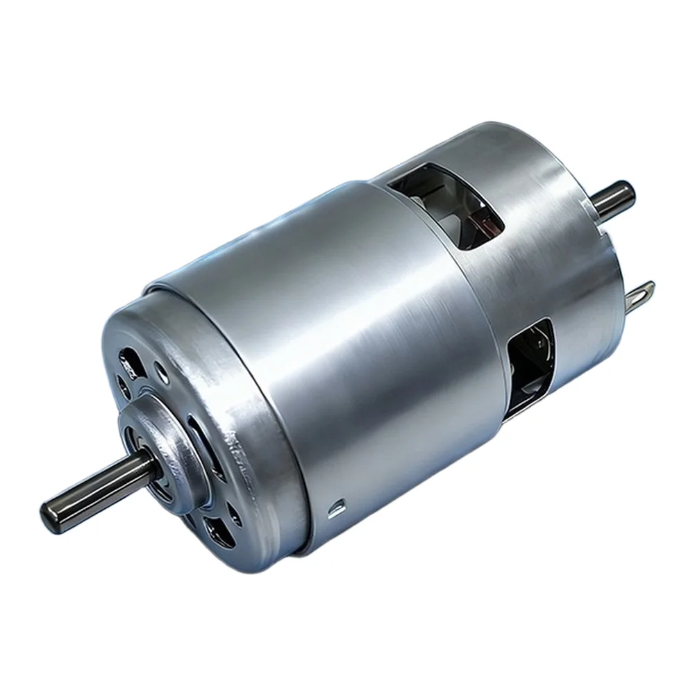 DC 775 Motor With Carbon Brushes Dual Long Shaft High Torque Low Noise 12V 24V Power Inputs Dual Voltage DC Motor For Electric