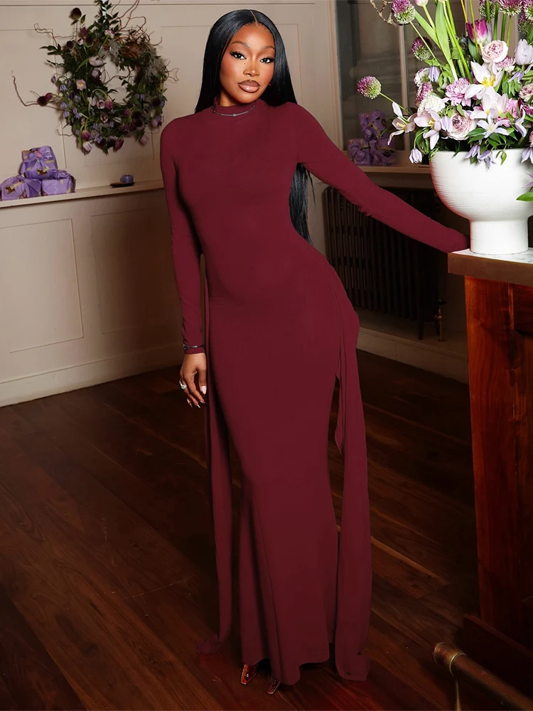 Estranho gato elegante vestido bandagem feminino manga cheia 2025 primavera tendência estiramento magro férias festa de aniversário streetwear vestidos