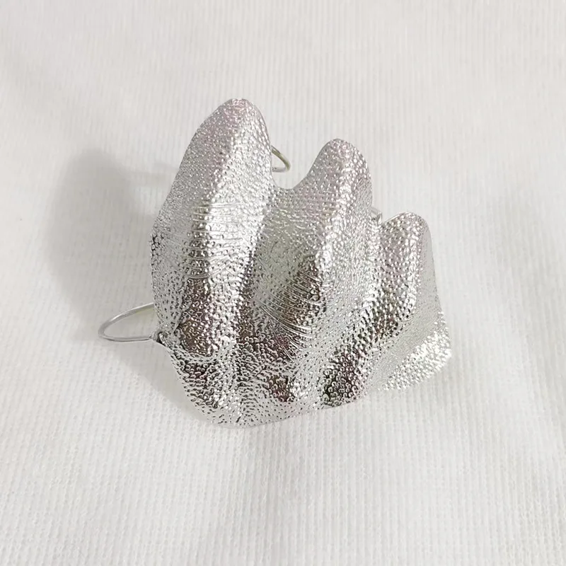 Exaggerated Metal Irregular Pleated Joint Ring, Unisex