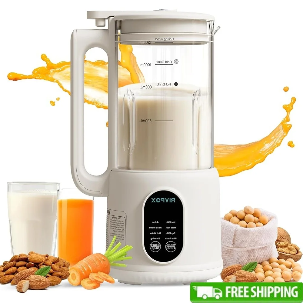 

8 in 1 Automatic Nut Milk Maker Soybean Almond Oat Milk Juice Blender Self Cleaning Programmable Keep Warm Portable Machine
