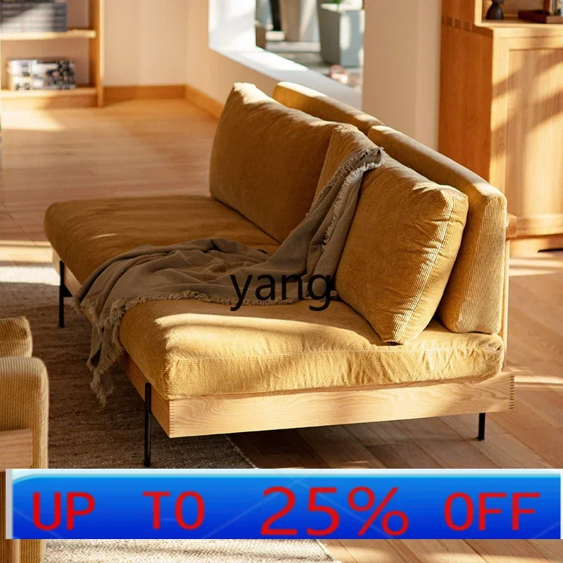 

LMM combination sofa log furniture living room lazy fabric small apartment corner