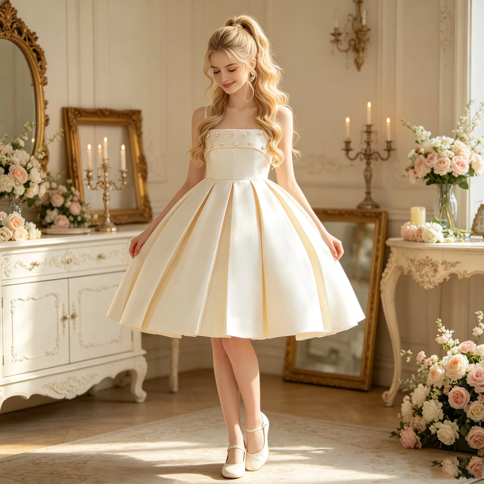 Elegantes Faltenkleid für Brautjungfern, Partykleid für Mädchen, formelles Abschlussballkleid, Prinzessinnen-Abendkleid, Gala-Kleid für Hochzeit, Geburtstag, Abschlussball