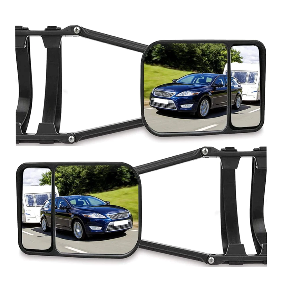 1/2PCS Universal Caravan Trailer Car Towing Mirror Adjustable Tow Mirror Extension Strap Rear View Side Spot Blind Convex Truck