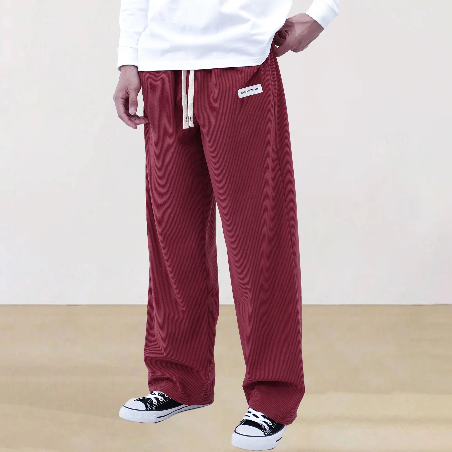 Casual Pants Men Women Yoga Trousers Youth Street Dance Rap Loose Sweatpants Wide Legs Corduroy Board Britches Baggy Slacks