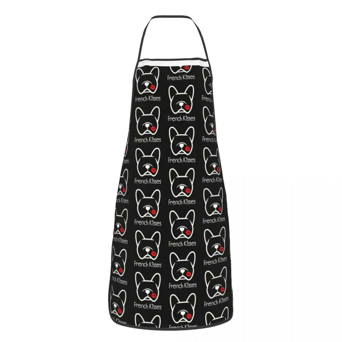 French Bulldog Kisses Funny Apron for Women Men Dog Adult Unisex Kitchen Chef Bib Tablier Cuisine Cooking Baking Painting