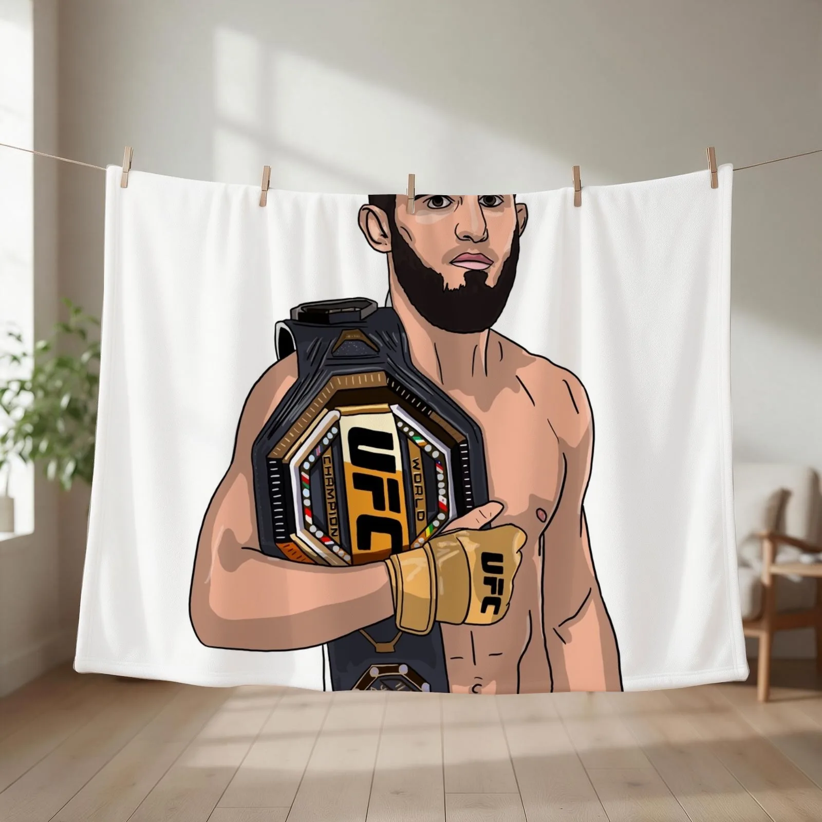 Islam Makhachev: The Unstoppable Champion Throw Blanket Furry christmas decoration Hairys Designers Blankets