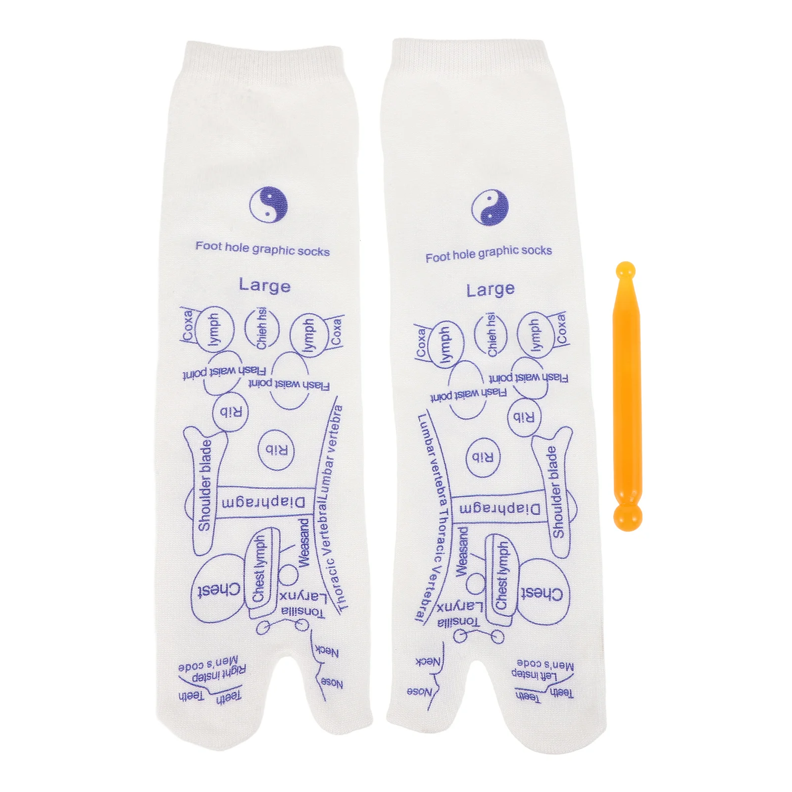 1 مجموعة جوارب تدليك القدم العلاج بالابر مرونة نقطة الوخز المطبوعة تصميم دائم الاستخدام المنزلي أدوات مساج الملحقات